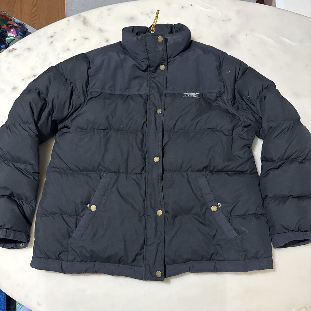 LL Bean Men’s XL Mountain Classic Down Parka Puffer Jacket Black Full Zip Hooded